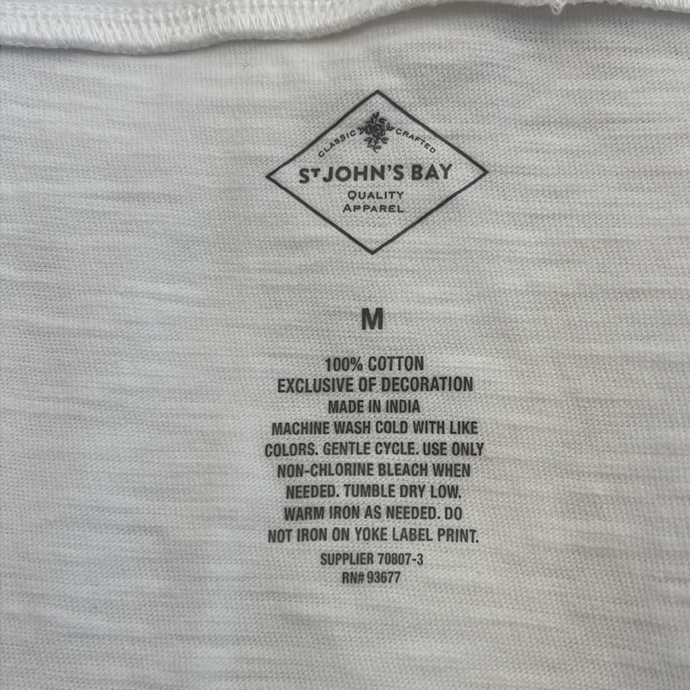 ST. John’s Bay white square neck multi- color edge ruffle sleeve tank size M NWT - Picture 6 of 12